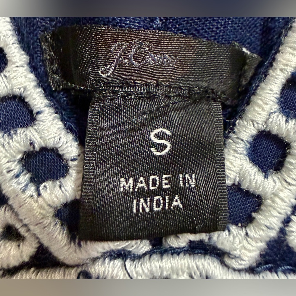 J.Crew Ruffle Deep V Neck Navy Linen Blend Maxi Dress Size Small - Picture 5 of 7